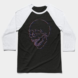 Glitch Skull (White Base) Baseball T-Shirt